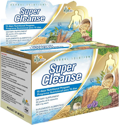 Super Cleanse da Herbal Solutions: Programa de Desintoxicação Extra Forte de 15 Dias para Limpeza Abrangente do Sistema Digestivo – Limpeza do Cólon e do Fígado