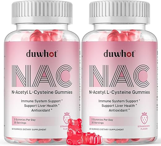 duwhot - NAC Gummies 600mg – Suplemento de N-Acetil Cisteína em Gomas para Antioxidantes