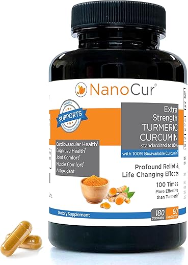 Nanocur - Cúrcuma Curcumina – 100x Mais Ativa Que a Cúrcuma, 170% Mais Ativa Que a Curcumina Extrato de Pimenta Preta. Suporte Articular, Alívio e Energia que Você Sentirá. Orgânico