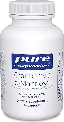 Cranberry D-Mannose – Suporte para a Saúde do Trato Urinário* – com Sólidos de Frutas de Cranberry – Vegano - Pure Encapsulations