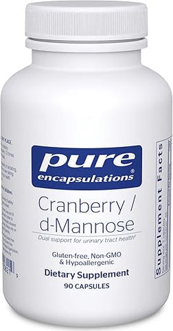 Cranberry D-Mannose – Suporte para a Saúde do Trato Urinário* – com Sólidos de Frutas de Cranberry – Vegano - Pure Encapsulations