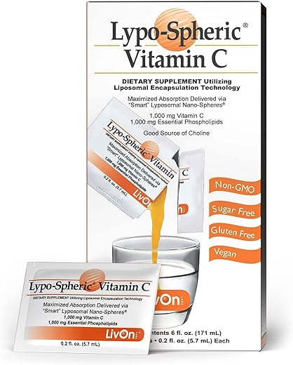LivOn Laboratories - Lypo-Spheric Vitamina C – 1.000 mg de Vitamina C em Sachês – Marca Lypo-Spheric