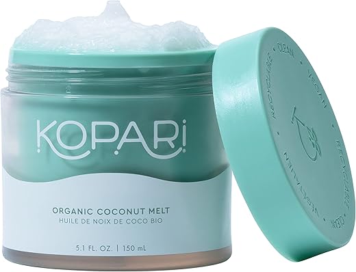 Melt de Coco Orgânico | Hidratante Multiuso para Pele, Cabelo e Rosto | Óleo de Coco 100% Puro para Cuidados com a Pele | Vegano, Cruelty Free, Sem Parabenos - Kopari