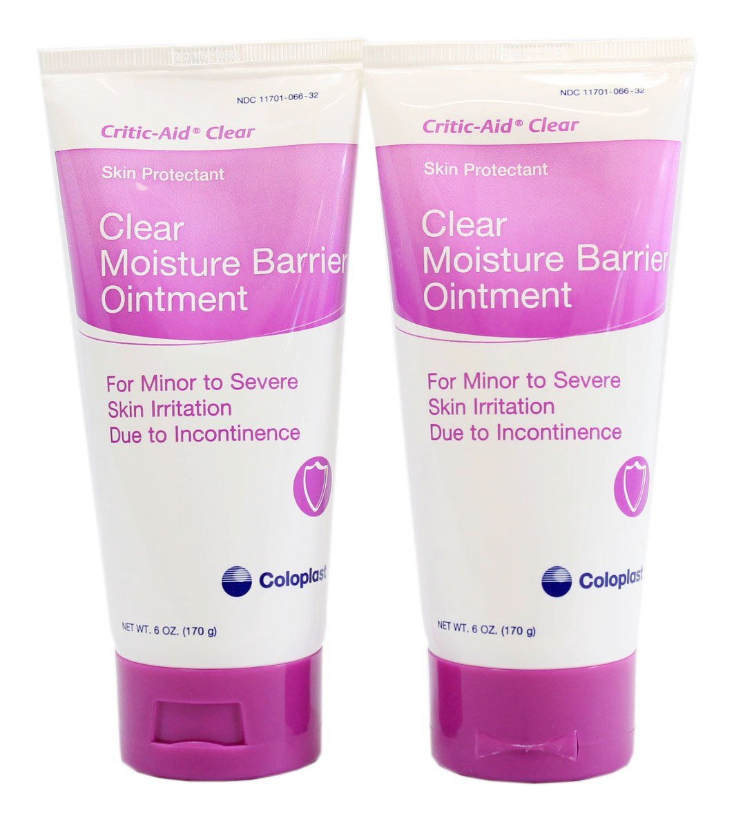 Critic-Aid Clear – Pomada Barreira Hidratante Transparente – Tubo de 6 Ounces – Pacote com 2 – Marca Coloplast - Coloplast