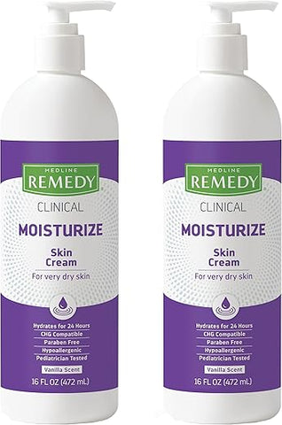 Creme Clínico Medline Remedy Baunilha (473 ml), 2 Unidades, Hidratante Facial e Corporal para Todas as Idades, Sem Parabenos