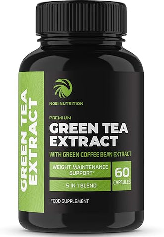 Nobi Nutrition - Pílulas de Emagrecimento com Chá Verde e Extrato de Café Verde | 45% EGCG | Queimador de Gordura Abdominal, Acelerador de Metabolismo : Green Tea