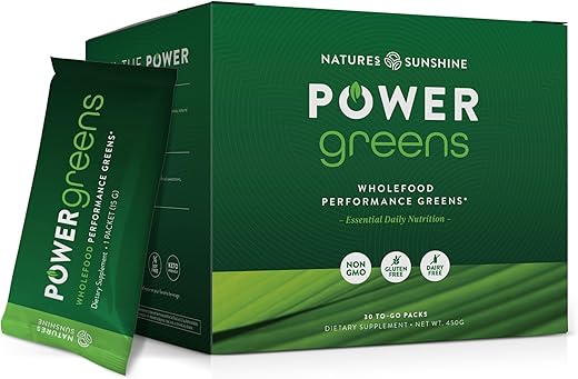 Nature's Sunshine - Nature’s Sunshine Power Greens – Superalimentos Verdes de Alto Desempenho (Pacotes para Levar) | 100% Natural | Marca Nature’s Sunshine