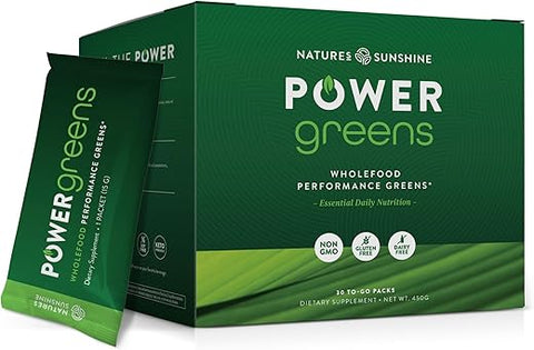 Nature's Sunshine - Nature’s Sunshine Power Greens – Superalimentos Verdes de Alto Desempenho (Pacotes para Levar) | 100% Natural | Marca Nature’s Sunshine