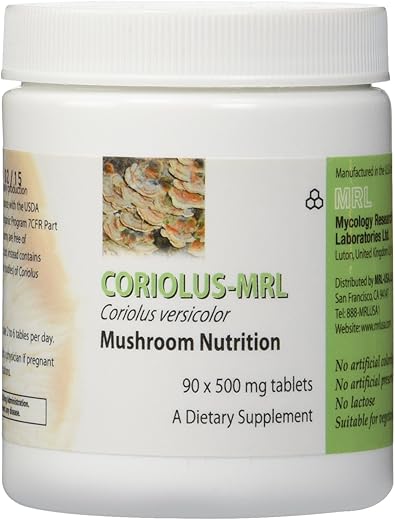 Mycology Research Labs - Coriolus Versicolor-MRL 500 mg 90 tabs – Potente Suporte Imunológico