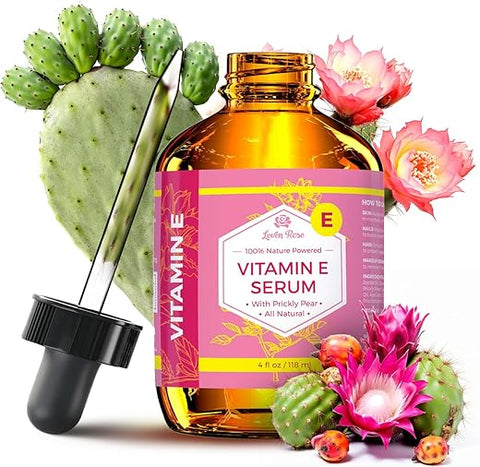 Óleo de Vitamina E Leven Rose 100% Puro Orgânico Natural para Rosto e Pele Seca