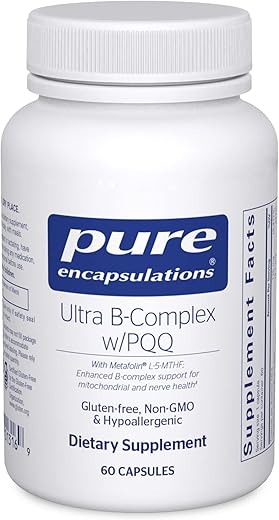 Ultra B-Complex com PQQ | Suplemento de Vitamina B para Apoiar Nervos, Células, Metilação e Saúde Mitocondrial* | 60 Cápsulas - Pure Encapsulations