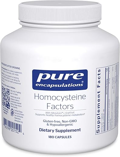 Homocysteine Factors | Suporte para Níveis Normais de Homocisteína e Saúde Cardiovascular* | 180 Cápsulas - Pure Encapsulations