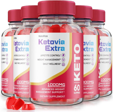 NutraRize - (5 Pacotes) Gomas Extra Ketovia – Gomas Extra ACV Ketovia, Gomas ACV Ketovia para Perda de Peso Avançada, Suplemento de Força Máxima, Goma Keto ACV Ketovia, Keto Via Extra