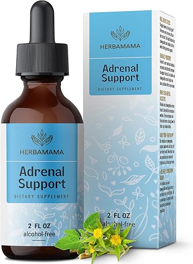 Gotas de Suporte Adrenal com Ashwagandha Pura e Extratos de Rhodiola Rosea para Energia Vegana – Álcool – 30ml - HERBAMAMA