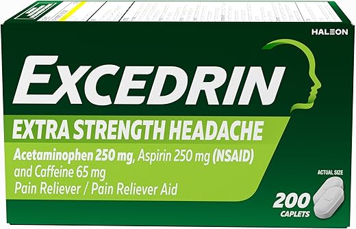 Extra Strength Alívio de Dor para Cabeça – 200 Comprimidos – Alívio Temporário de Dores de Cabeça e Desconfortos Leves – Marca Excedrin - Excedrin