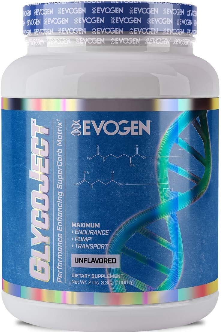 GlycoJect em Pó Sem Sabor, Combustível de Carboidratos para Desempenho Muscular e Resistência, para Homens - Evogen