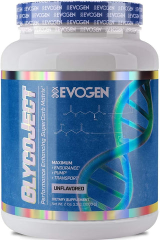GlycoJect em Pó Sem Sabor, Combustível de Carboidratos para Desempenho Muscular e Resistência, para Homens - Evogen