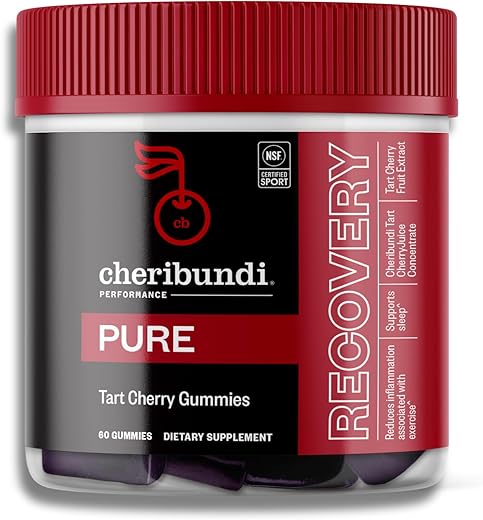Gummies de Cereja Azeda 100%% Puro Desempenho Máximo para Recuperação com 25 Cerejas Azedas – Marca Cheribundi - Cheribundi