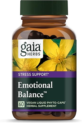 Equilíbrio Emocional: Suporte ao Estresse com Erva de São João, Passiflora, Verbena e Aveia – 60ml Vegan Líquido - Gaia Herbs