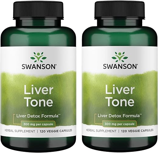 Liver Tone Fórmula Detox para o Fígado 300mg 120 Cápsulas Vegetais (2 Pacotes) - Swanson