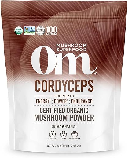 OM - Om Organic Mushroom Superfood Powder Cordyceps 100 Porções Energia e Resistência 200g