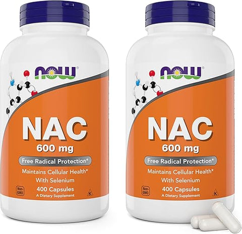 NOW Foods - Now NAC 600 mg, 400 Cápsulas Vegetais (Pacote com 2), N-Acetil Cisteína com Selênio – Compre Online