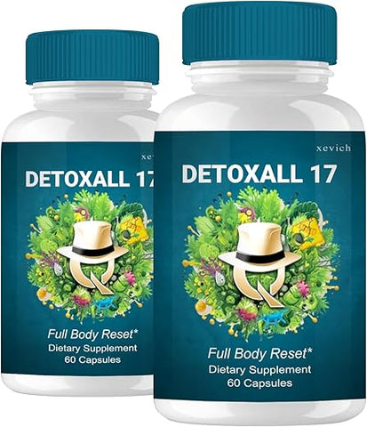 Xevich - Detoxall 17 Cápsulas – 2 Pacotes, 120 Cápsulas | Detox All 17 Cápsulas | Marca em Destaque