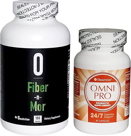 Generic - 24/7 Suporte Digestivo Autêntico Omnitrition (Pacote) inclui: Fiber~n~Mor – 180 Cápsulas, Omni Pro (Suplemento Probiótico) 90 Cápsulas