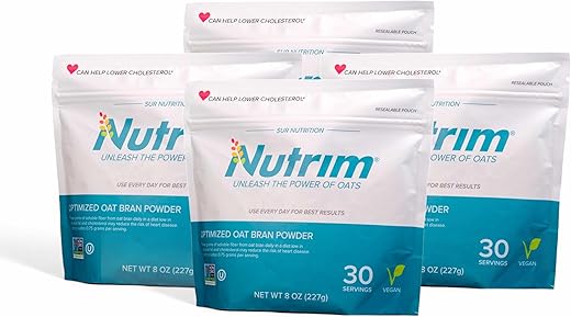 Nutrim - Pó de Farelo de Aveia com 750mg de Beta Glucano por Porção – Fibra Solúvel de Fácil Dissolução para Controle do Colesterol