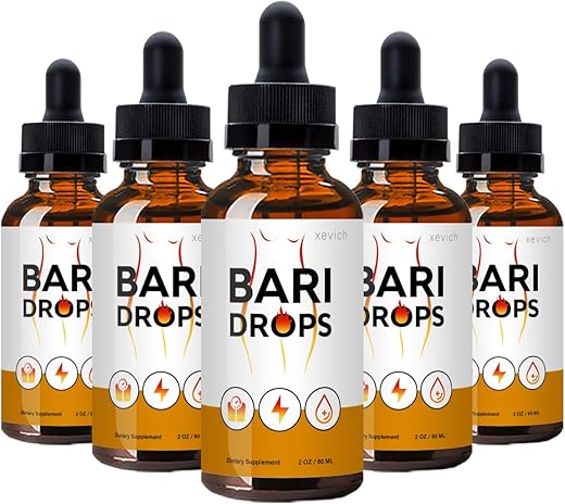 Xevich - Bari Drops – Suplemento Líquido Bari em Gotas (Pacote com 5, 300ml)