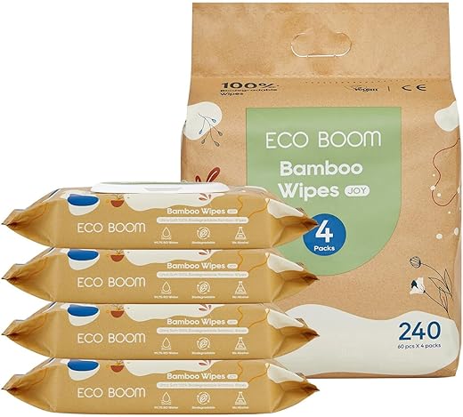 Toalhas de Bambu Viscose – Biodegradáveis, Sem Fragrância, Limpeza Suave - ECO BOOM