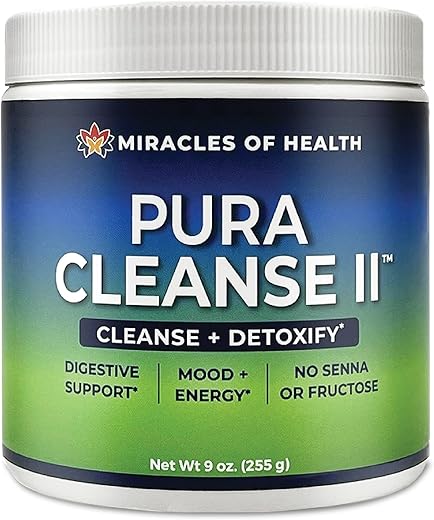 Miracles of Health - Pura Cleanse II Super Herb – Limpeza Poderosa para o Corpo | 100% Natural | 60 cápsulas | Detox Corporal | 500g