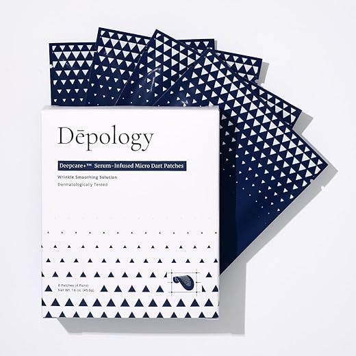 Deepcare Serum-Infused Micro Dart Patche | 4 Pares Máscara para os Olhos | Patches para Rugas | Linhas Finas | Máscara Hidratante para os Olhos com Peptídeos | Aminoácidos | e - depology