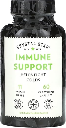Suplemento de Suporte Imunológico (60 Cápsulas) – Reforço Imunológico Herbal para uma Defesa Multissistêmica Proativa – Equinácea, Raiz-dourada, Mil-folhas - Crystal Star