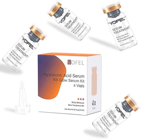 VOFEL - Kit Inicial BB Glow com 4 Ampolas de Soro de Ácido Hialurônico para Microneedling – 0,35 oz (10g)