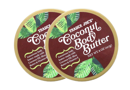 TJ's - Trader Joe’s Manteiga Corporal de Coco, 8 Onças (Pacote com 2) – Hidratante Natural para Pele