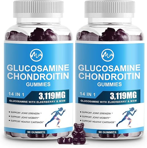 M inch - Gummies de Glucosamina e Condroitina, 1500mg Glucosamina
