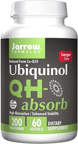 QH-absorb 200 mg – 60 Softgels – Co-Q10 de Alta Absorção – Antioxidante Ativo – Suporta Produção de Energia Mitocondrial e Saúde Cardiovascular - Jarrow Formulas