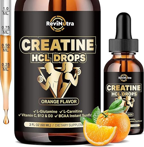 ReviNutra - Creatine HCL Líquido para Homens – Potencialize seus resultados com a Creatina HCL – 60ml