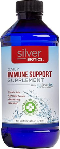 American Biotech Labs - Silver Biotics Nano SilverSol Ag₄O₄ 10 PPM | Suporte Imunológico Natural | 473 ml | Bio-Hacking | Fortalecimento Imunológico
