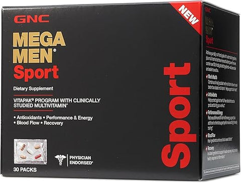 Mega Men Sport Cápsulas, 30 Unidades – Potência e Energia para Atletas - GNC