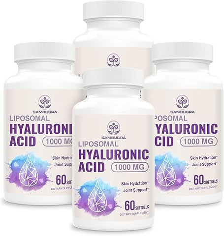 Sambugra - Cápsulas de Ácido Hialurônico Lipossomal com 1000mg de Ácido Hialurônico – Alta Bioacessibilidade