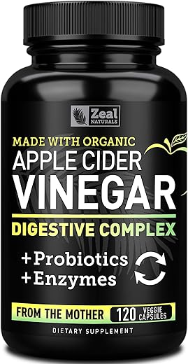 Zeal Naturals - Cápsulas de Vinagre de Maçã Orgânico com Enzimas Digestivas – Potencialize sua Digestão