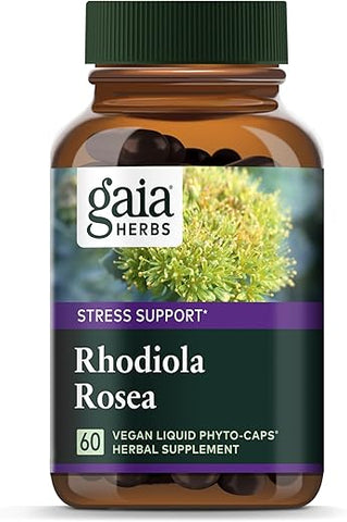 Rhodiola Rosea – Suplemento de Suporte ao Estresse Tradicionalmente para Apoiar Resistência e Resistência Saudáveis – com Extrato de Raiz de Rhodiola Siberiana – 60 ml Líquido Vegano - Gaia Herbs