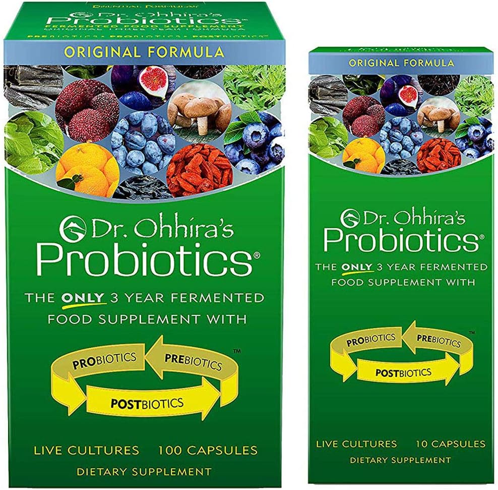 Essential Formulas - Dr. Ohhira’s Probióticos, Fórmula Original, 100 Cápsulas + 10 Cápsulas de Viagem, Sem Refrigeração, Não-OGM