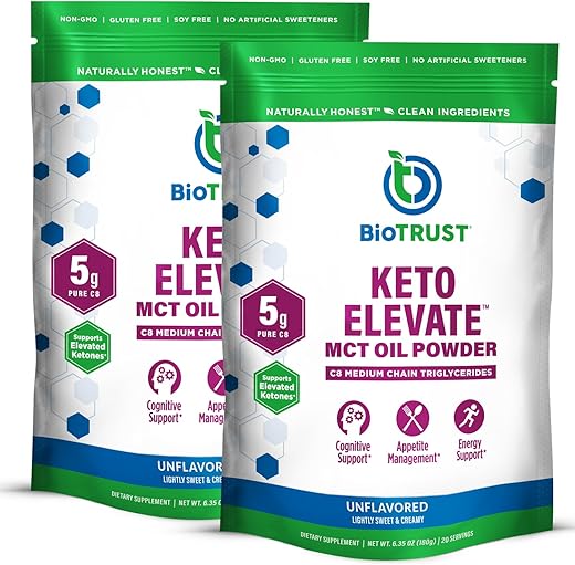 Keto Elevate – Pó de Óleo MCT C8 Puro – Dieta Cetogênica – 100g - BioTrust