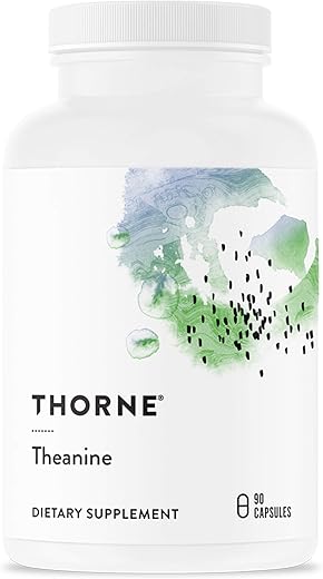 Theanine – 200mg de L-Theanine – Suporte para uma Resposta Saudável ao Estresse, Relaxamento e Foco – Aumenta a Produção de Ondas Cerebrais Alfa – 90 Cápsulas - THORNE