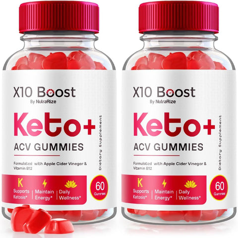NutraRize - (2 Pacotes) X10 Boost Keto ACV Gummies Avançado para Perda de Peso, Gomas X10 Keto Boost, Goma X10 Boost Keto ACV, XTen Keto, Avaliações X10Boost Keto ACV, Gomas X10 Ketosis Boost ACV