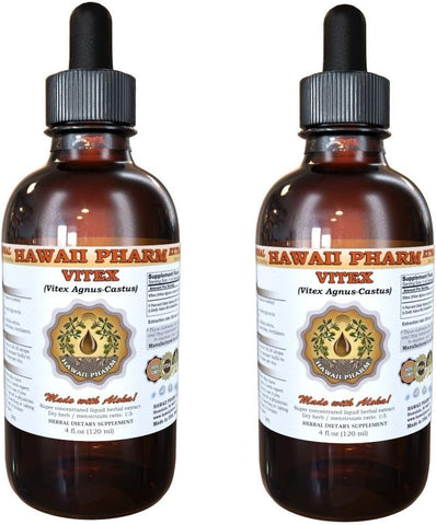 Vitex Líquido Orgânico (Vitex Agnus-Castus) – Extrato, Tintura Herbal, Hawaii Pharm, EUA – 2×60 ml