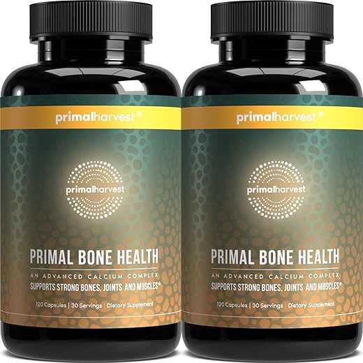 2 Pack: Complexo de Saúde Óssea com Carbonato de Cálcio para Homens – Fortaleça seus ossos com Primal Harvest - Primal Harvest